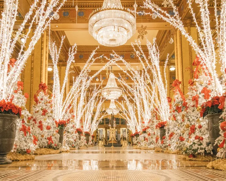 The Roosevelt Lobby Set Up For The Holidays